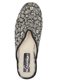 Damen LAURINA Pantoffel mit Blumen-Stickerei