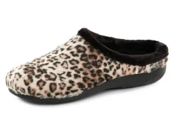 Damen LAURINA , trendige Damen-Hausschuhe, mit Leoparden-Dessin