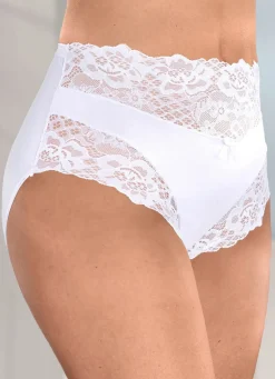 Damen LAURINA Viererpack Slips mit hübscher Elastikspitze