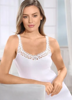 Damen LAURINA Zweierpack Hemden mit hübscher Stickereispitze