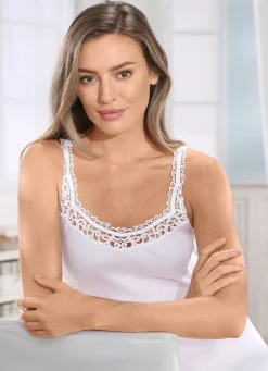 Damen LAURINA Zweierpack Hemden mit hübscher Stickereispitze