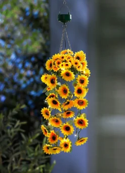 BADER LED-Hängeampel mit Sonnenblumen