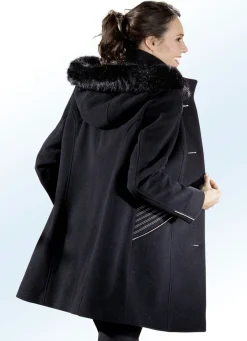 Damen BADER Longjacke in 2 Farben mit kontrastfarbenem Zierstepp an den Schubtaschen