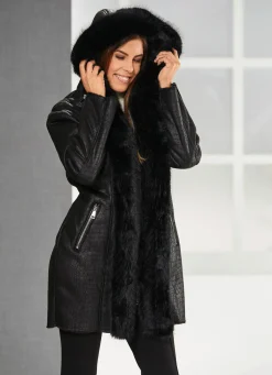 Damen BADER Longjacke mit Kroko-Dessin