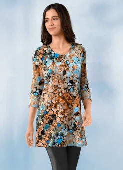 Damen KLAUS MODELLE MADE IN GERMANY Longshirt mit Allover-Druck
