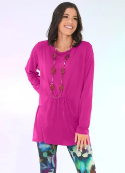 Damen BADER Longshirt mit Raffung in 3 Farben