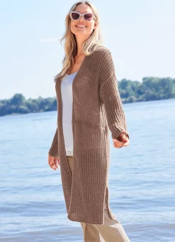 Damen Tizia Long-Strickjacke in tollem Mustermix