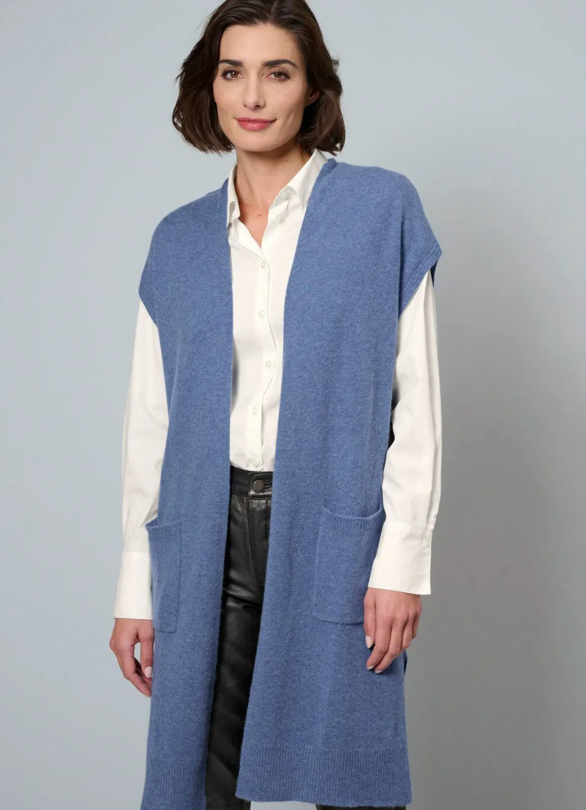 Damen BADER Long-Strickweste aus Kaschmir
