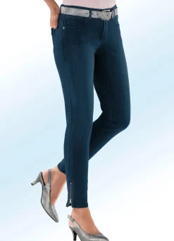 Damen ASCARI Magic-Jeans mit modischen Reißverschlüssen an den Beinabschlüssen