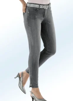 Damen ASCARI Magic-Jeans mit modischen Reißverschlüssen an den Beinabschlüssen