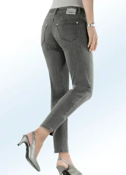 Damen ASCARI Magic-Jeans mit modischen Reißverschlüssen an den Beinabschlüssen