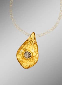 Herren BADER Massiver handgearbeiteter Anhänger mit Rohdiamant