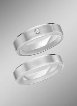 Damen BADER Mattierter Trauring in Silber 925/- fein