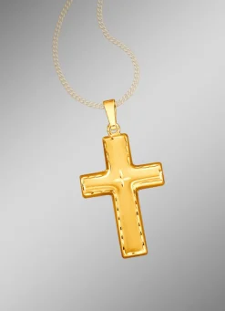 Herren BADER Mattierter und diamantierter Kreuz-Anhänger