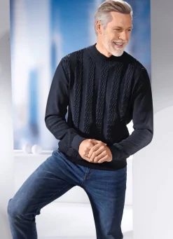 Herren BADER Modischer Pullover mit Stehkragen in 3 Farben