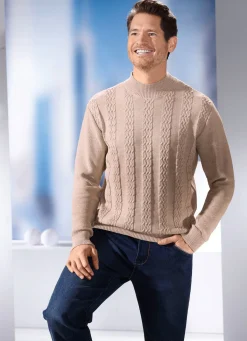 Herren BADER Modischer Pullover mit Stehkragen in 3 Farben