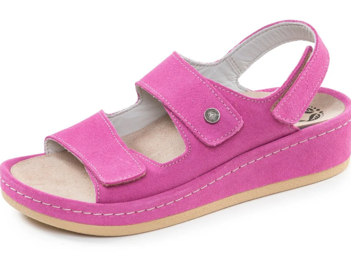 Damen MUBB , bequeme Damen-Sandalen, Weite H, mit herausnehmbarem Fußbett