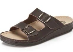 Herren MUBB , bequeme Herren-Pantoletten, Weite H, aus Leder