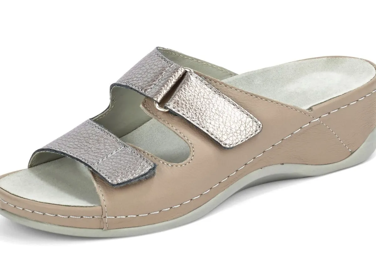 Damen MUBB Pantolette mit Leder-Memory-Fußbett