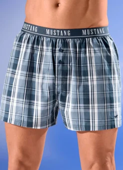 Herren MUSTANG Zweierpack Boxershorts mit Elastikbund