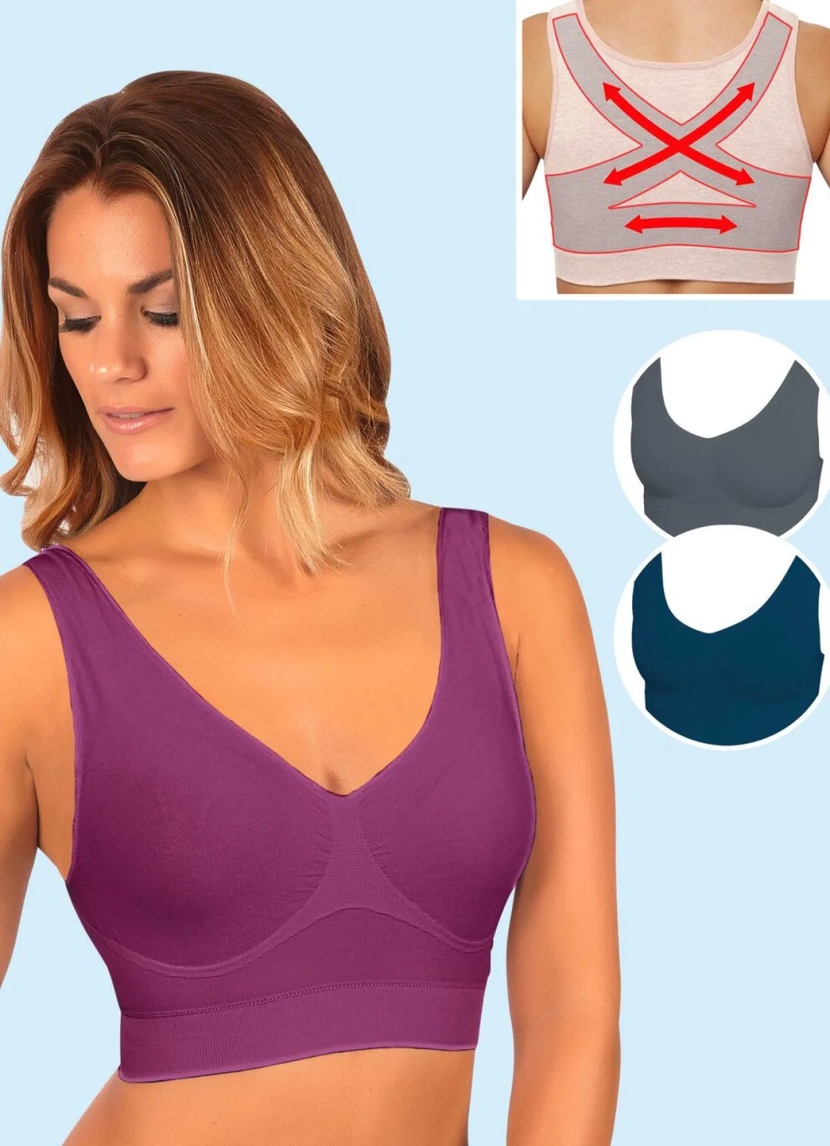 Damen BADER Nahtoser Komfort-BH 3er-Set