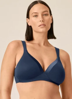 Damen BADER Naturana BH mit Satinblende am Dekolleté