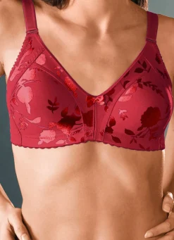 Damen BADER Naturana Minimizer-BH mit dezent glänzendem Floraldruck