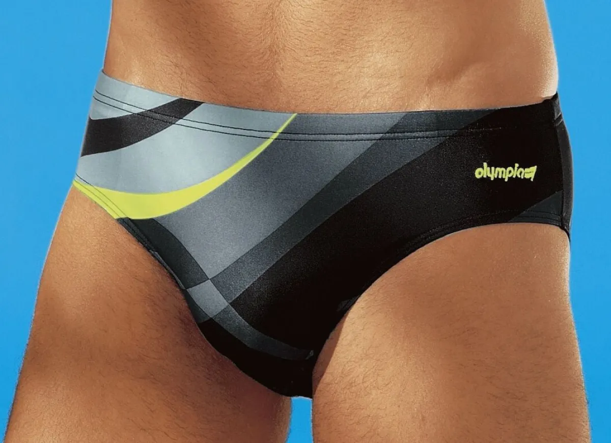 Herren OLYMPIA BEACHFASHION Olympia Badehose in Slipform mit buntem Druckdessin