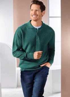 Herren BADER Polopullover mit kurzer Knopfleiste in 3 Farben