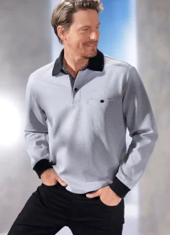 Herren BADER Poloshirt mit Kontrastblende
