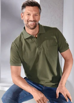 Herren BADER Poloshirt mit kurzer Knopfleiste