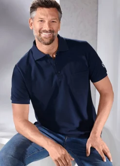 Herren BADER Poloshirt mit kurzer Knopfleiste