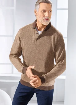 Herren BADER Poloshirt mit Strickkragen