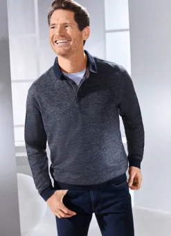 Herren BADER Poloshirt mit Strickkragen