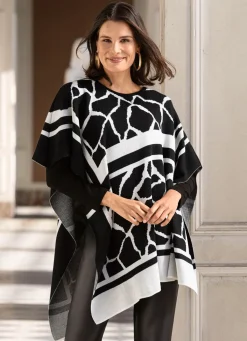 Damen BADER Poncho in asymmetrischer Zipfelform