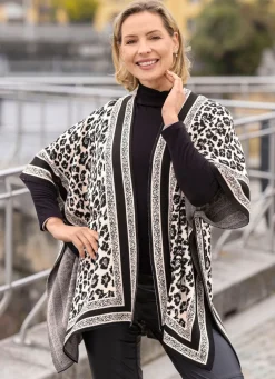 Damen BADER Poncho in Jacquard-Dessin