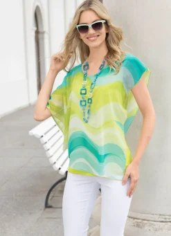 Damen BADER Poncho-Tunika aus Chiffon