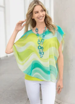 Damen BADER Poncho-Tunika aus Chiffon