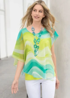 Damen BADER Poncho-Tunika aus Chiffon