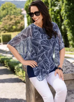 Damen BADER Poncho-Tunika mit eingearbeitetem Top