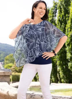 Damen BADER Poncho-Tunika mit eingearbeitetem Top
