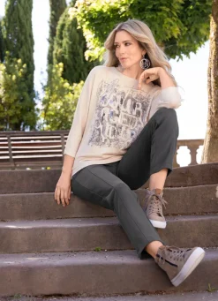 Damen RABE Pullover in leichter Fledermausform