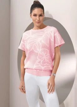 Damen Tizia Pullover mit edlem Floraldessin