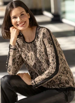 Damen BADER Pullover mit edler Schmucksteinzier