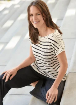 Damen Tizia Pullover mit floralem Plättchenmotiv