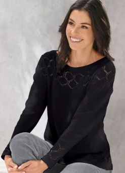 Damen BADER Pullover mit recycelter Baumwolle