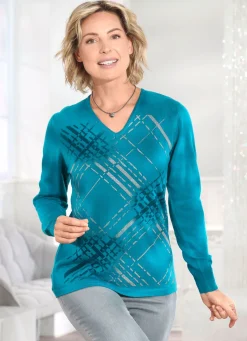 Damen BADER Pullover mit Schurwolle und dekorativem Muster