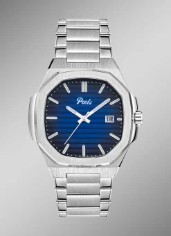 Herren POOLS Quartz-Herrenuhr aus Edelstahl