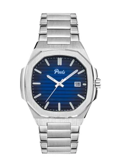 Herren POOLS Quartz-Herrenuhr aus Edelstahl