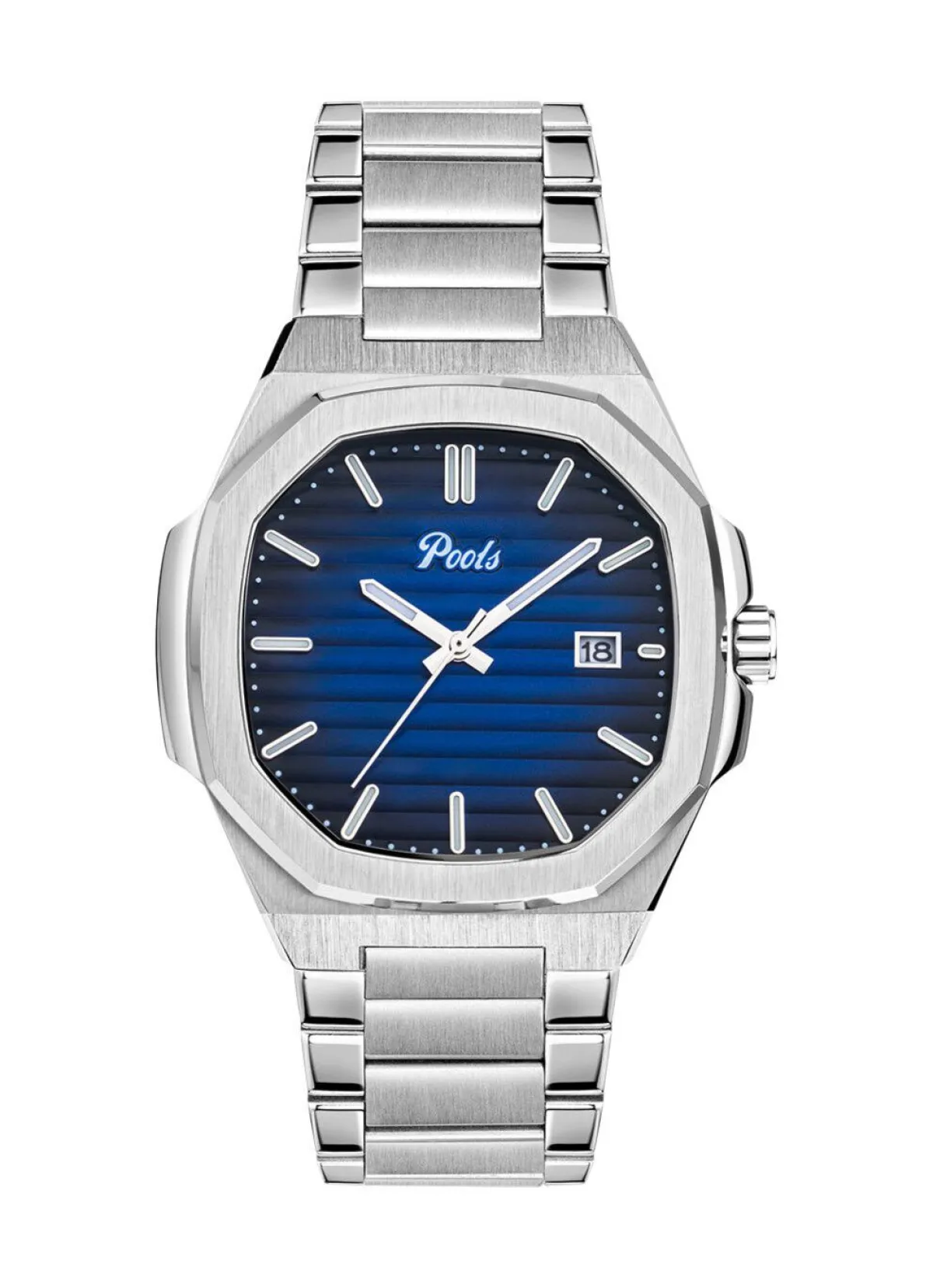 Herren POOLS Quartz-Herrenuhr aus Edelstahl
